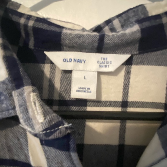 Size large, navy/white button up top. - Picture 3 of 3